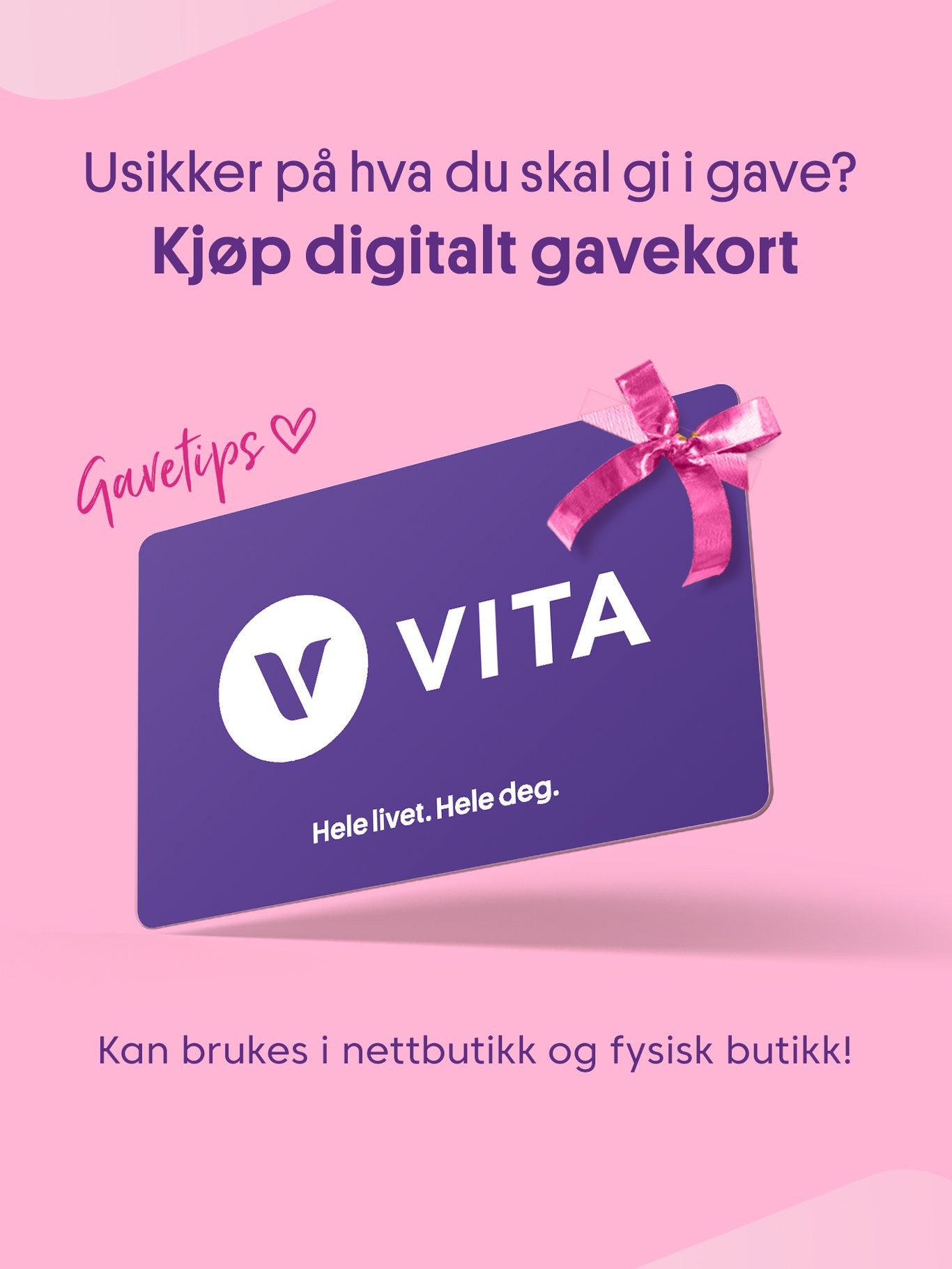 Usikker på hva du skal gi i gave? Kjøp digitalt gavekort! Kan brukes i nettbutikken og fysisk butikk!