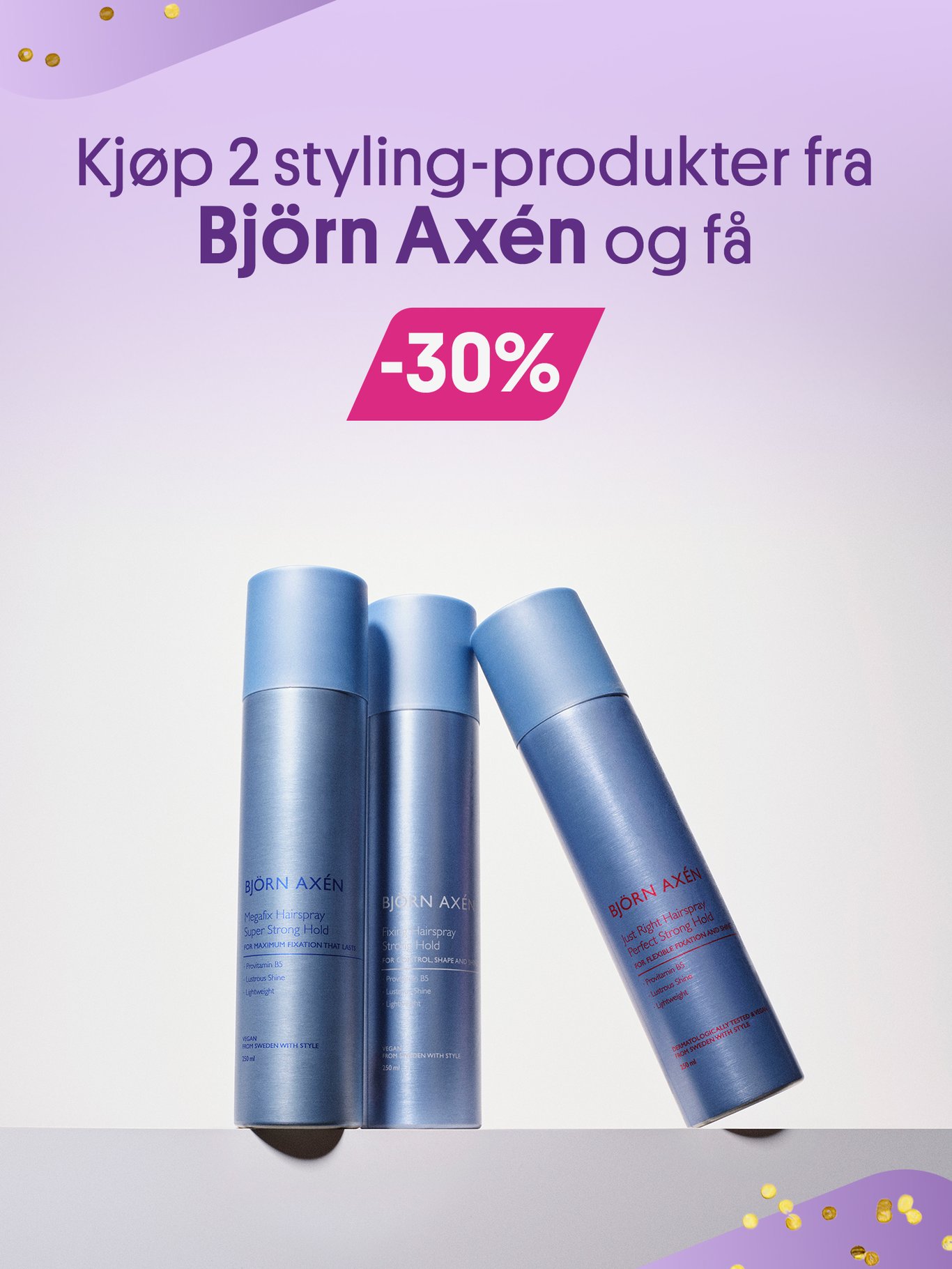 2 for 30% på stylingprodukter fra Björn Axen