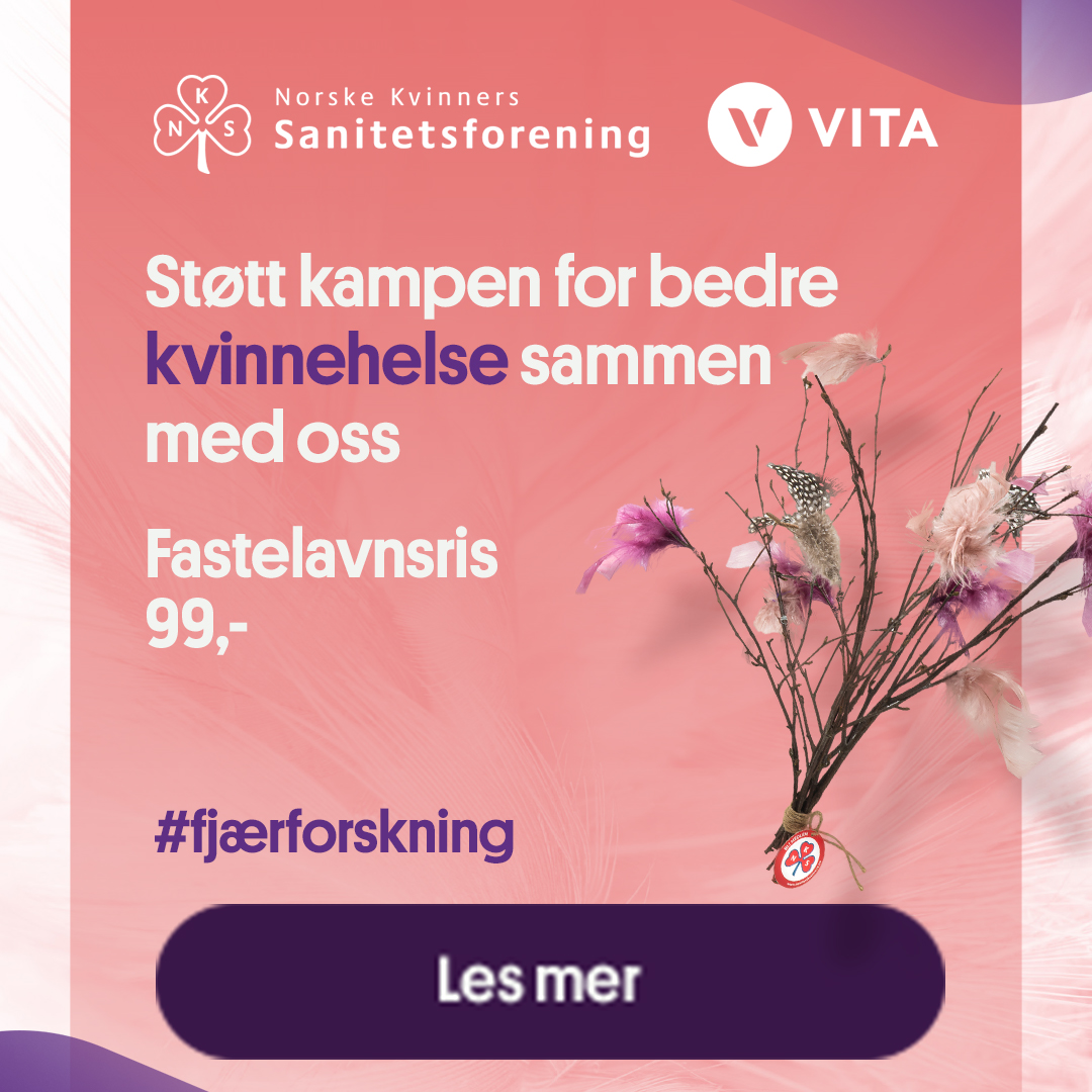 Støtt kampen for bedre kvinnehelse sammen med oss og Norske Kvinners Sanitetsforening. #fjæforkning. Trykk her for å lese mer.