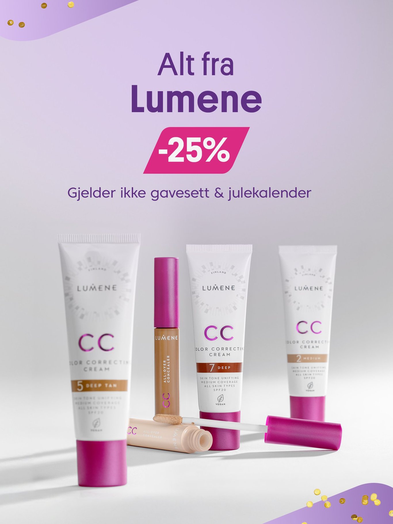 Alt fra Lumene -25%, gjelder ikke gavesett eller kalender