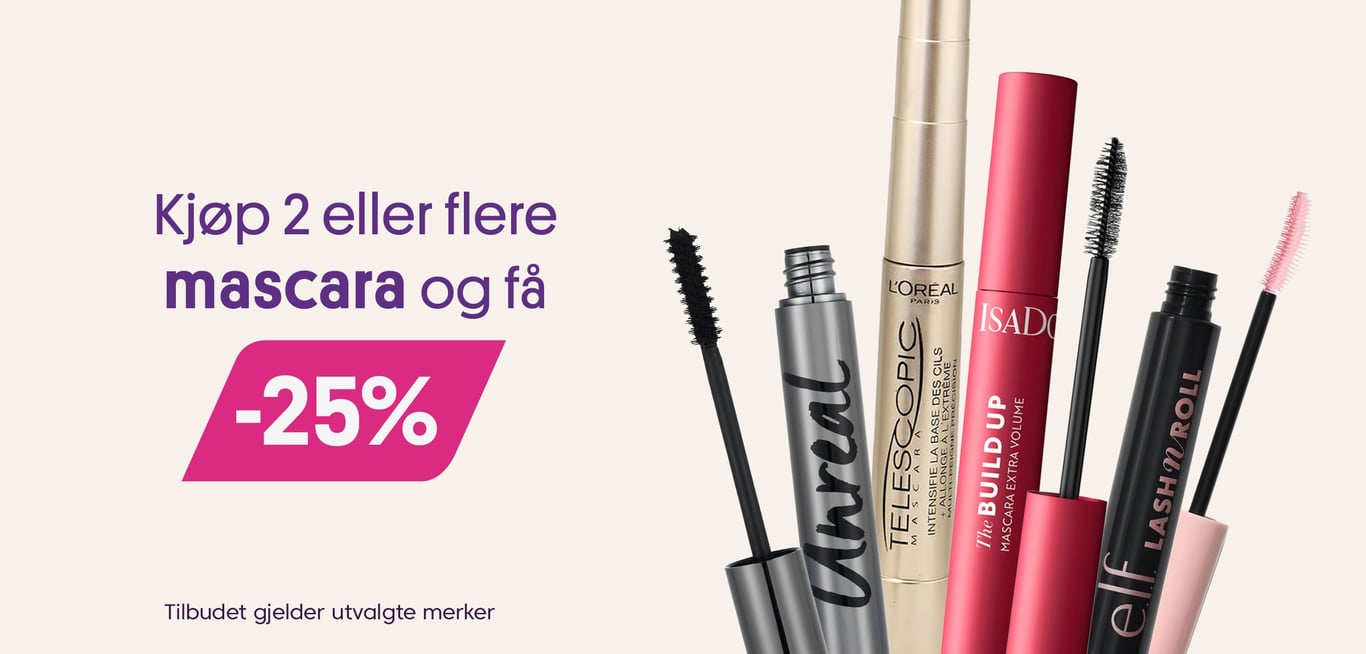 Kjøp 2 eller flere mascara og få -25%. Gjelder utvalgte merker