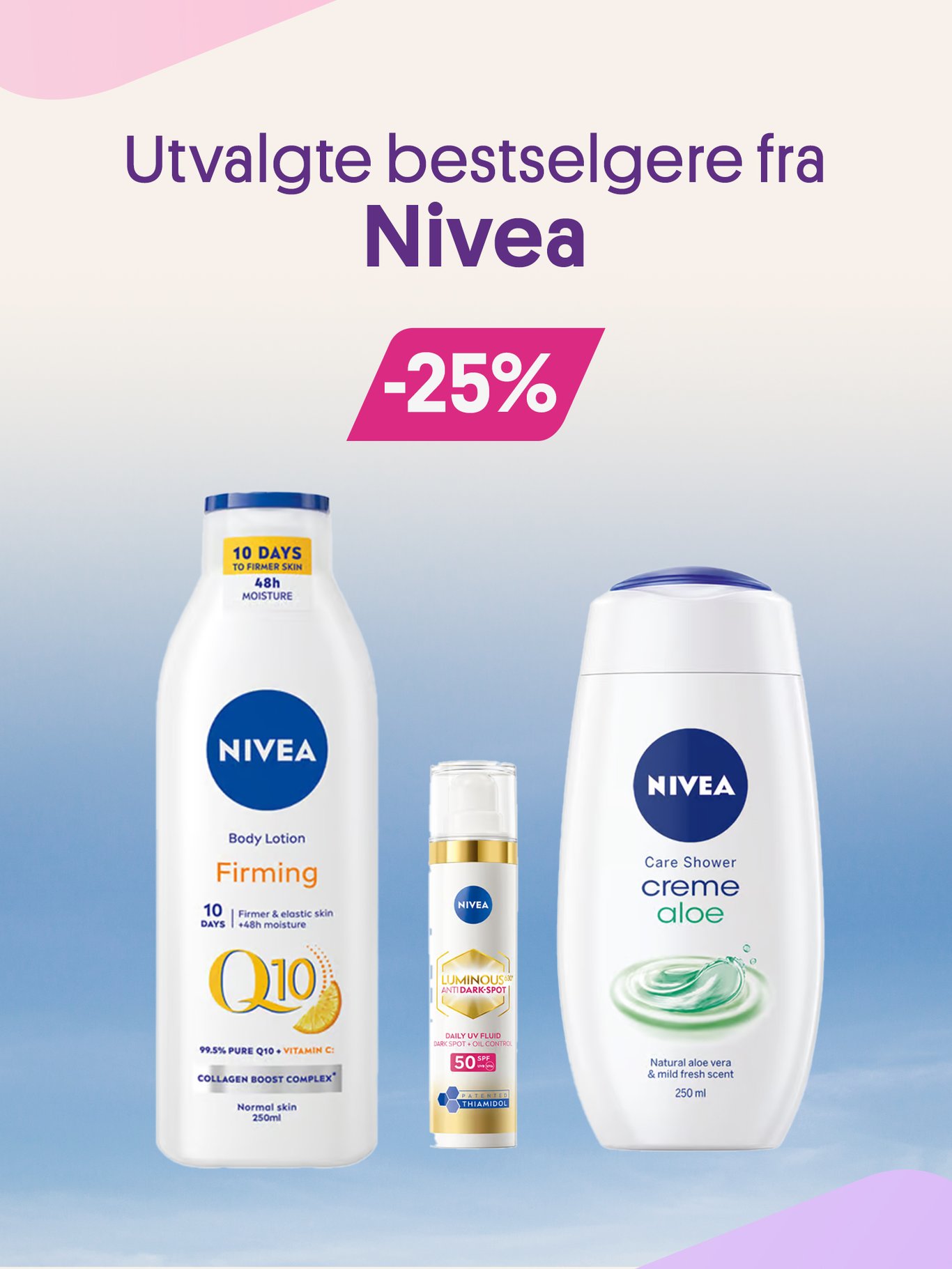 Utvalgte bestselgere fra Nivea -25%